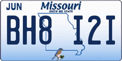MO license plate BH8I2I