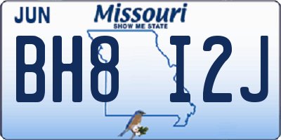 MO license plate BH8I2J