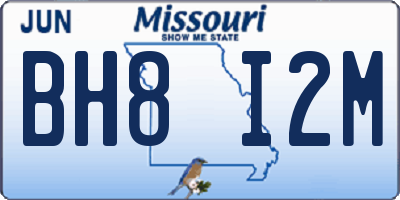 MO license plate BH8I2M