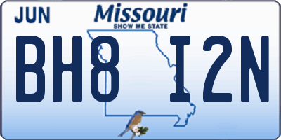 MO license plate BH8I2N