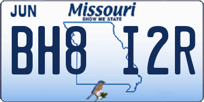 MO license plate BH8I2R