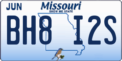 MO license plate BH8I2S