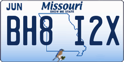 MO license plate BH8I2X