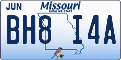 MO license plate BH8I4A