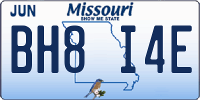 MO license plate BH8I4E