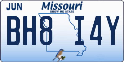 MO license plate BH8I4Y