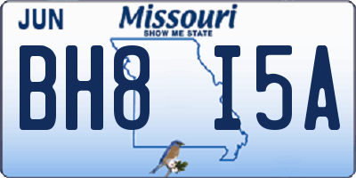 MO license plate BH8I5A