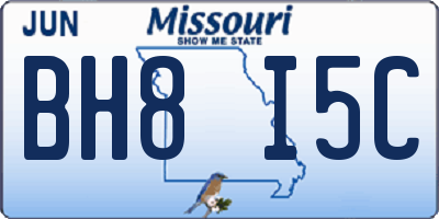 MO license plate BH8I5C