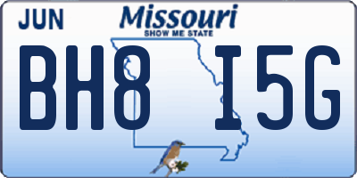 MO license plate BH8I5G