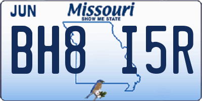 MO license plate BH8I5R