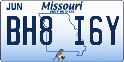 MO license plate BH8I6Y