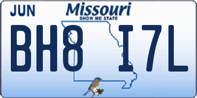 MO license plate BH8I7L