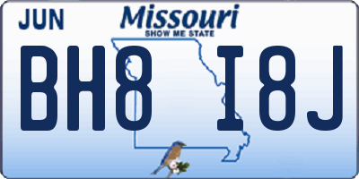 MO license plate BH8I8J