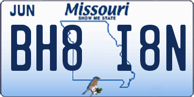 MO license plate BH8I8N