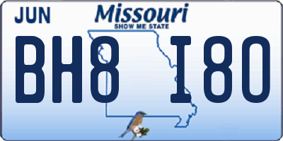 MO license plate BH8I8O
