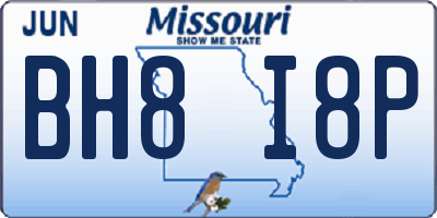 MO license plate BH8I8P