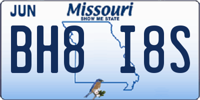 MO license plate BH8I8S