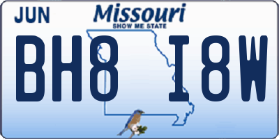 MO license plate BH8I8W
