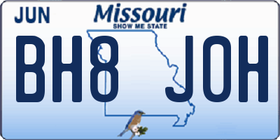 MO license plate BH8J0H