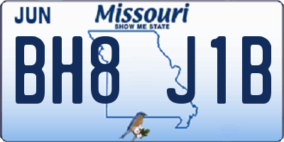 MO license plate BH8J1B