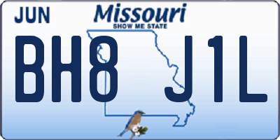MO license plate BH8J1L