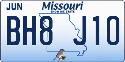 MO license plate BH8J1O