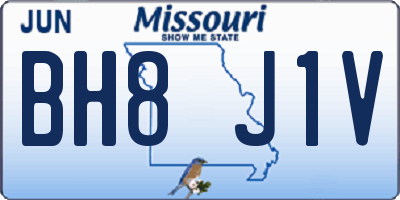 MO license plate BH8J1V