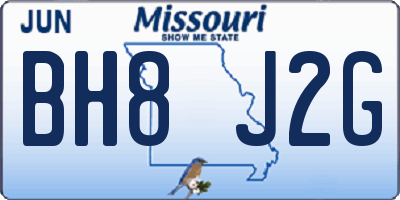MO license plate BH8J2G