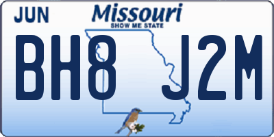 MO license plate BH8J2M