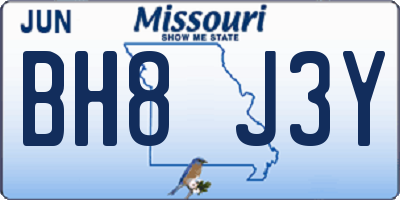 MO license plate BH8J3Y