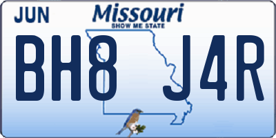 MO license plate BH8J4R