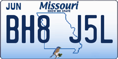 MO license plate BH8J5L