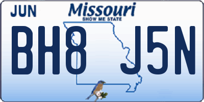 MO license plate BH8J5N