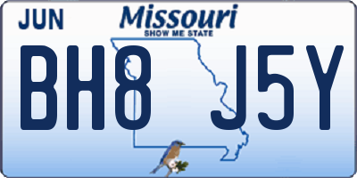 MO license plate BH8J5Y