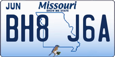 MO license plate BH8J6A