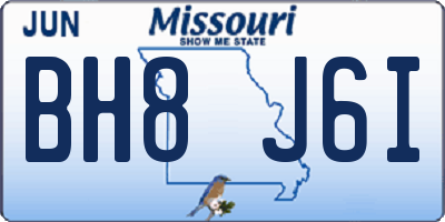 MO license plate BH8J6I