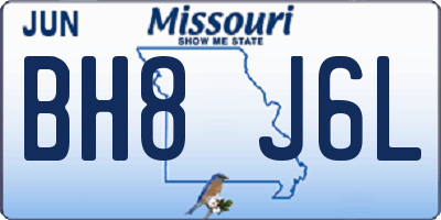 MO license plate BH8J6L