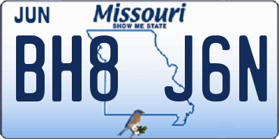 MO license plate BH8J6N