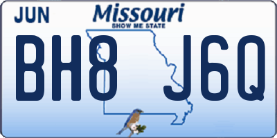 MO license plate BH8J6Q