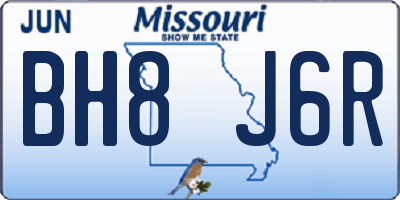 MO license plate BH8J6R