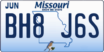 MO license plate BH8J6S