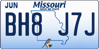 MO license plate BH8J7J