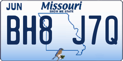 MO license plate BH8J7Q
