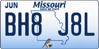 MO license plate BH8J8L