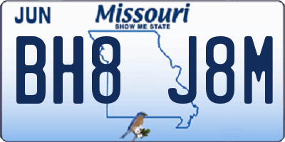 MO license plate BH8J8M