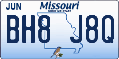 MO license plate BH8J8Q