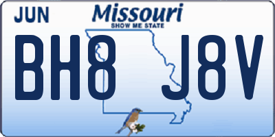 MO license plate BH8J8V