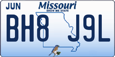 MO license plate BH8J9L