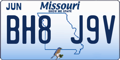 MO license plate BH8J9V
