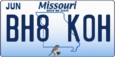 MO license plate BH8K0H